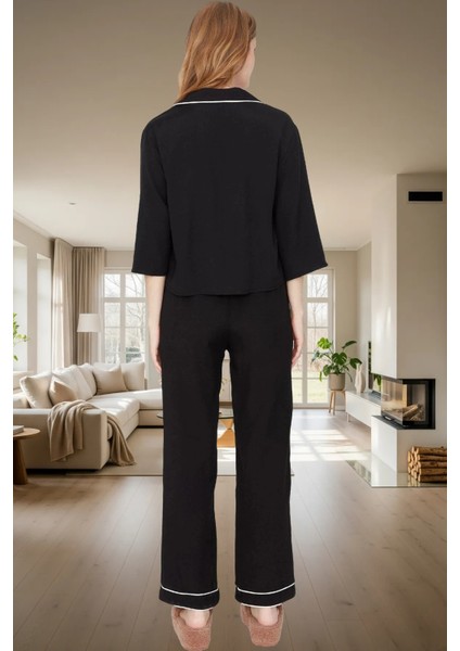 Shally Dokuma Viskon Pijama Takımı Kışlık Rahat Kalıp Dayanıklı Malzeme Profesyonel Görünüm modelleri