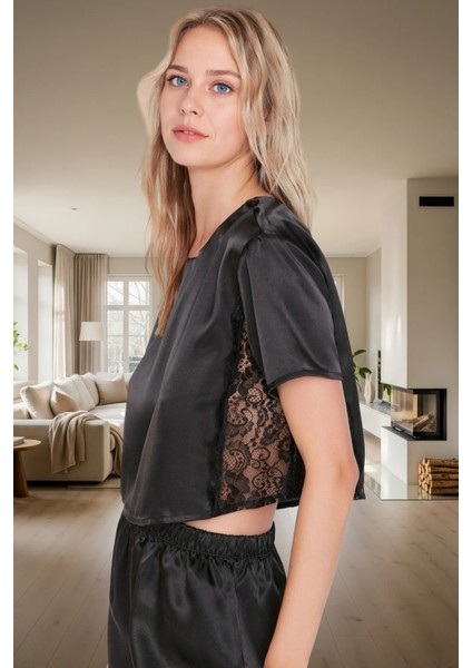 Evde Rahatlık Için Polyester Saten Pijama Takımı Özel Tasarım Modern Stil Yüksek Kalite fiyatları
