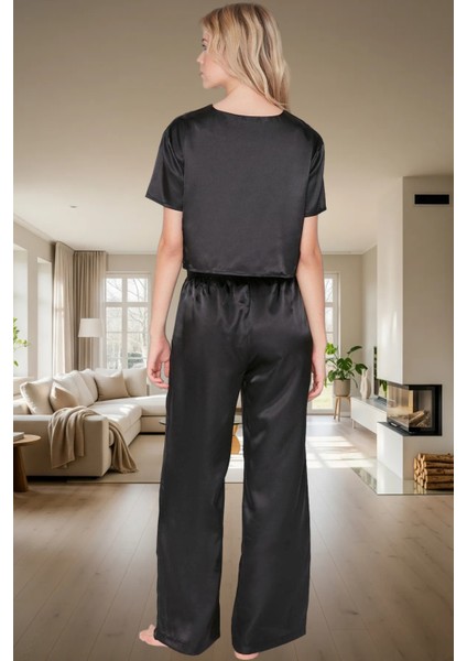 Evde Rahatlık Için Polyester Saten Pijama Takımı Özel Tasarım Modern Stil Yüksek Kalite modelleri