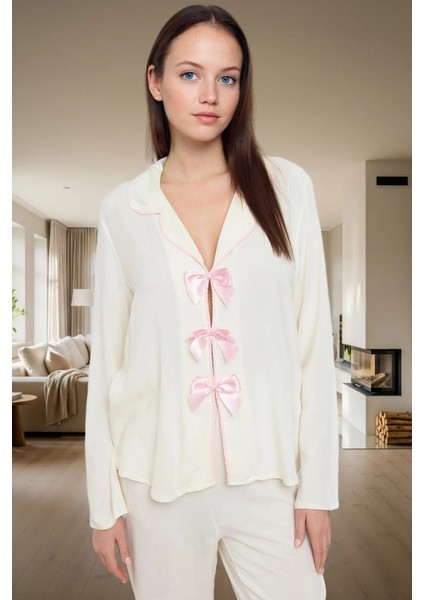 Rahat Viskon Pijama Takımı; Renk Uzun Kollu Boru Paça Ömürlü Özenle Seçilmiş