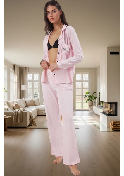 Rahat Ev Giyim Pijama Takımı Pamuklu Regular Boru Paça Uzun Kollu Mükemmel Uyum fiyatları