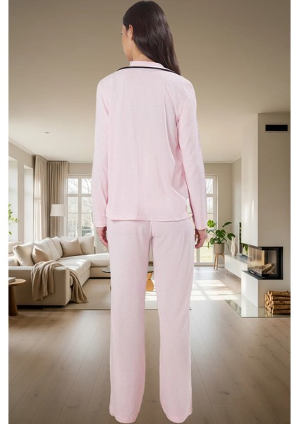 Rahat Ev Giyim Pijama Takımı Pamuklu Regular Boru Paça Uzun Kollu Mükemmel Uyum modelleri