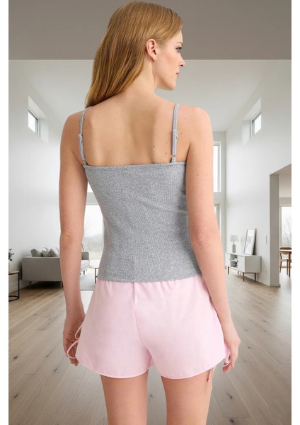 Homewear Çok Pamuklu Ince Askılı Bağlamalı Pijama Takımı Kaliteli Işçilik Uzun Ömürlü modelleri