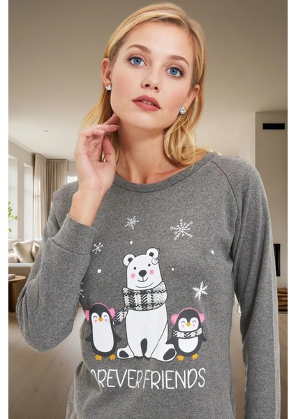 Yumoş Örme Pijama Takımı; Ayıcık Penguen Baskı Ekose Kışlık Rahat Yüksek Kalite fiyatları