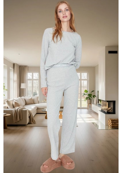 Örme Pijama Takımı Lastikli Regular Geniş Paça 2 Parça Rahat Günlük Özel Tasarım fiyatları
