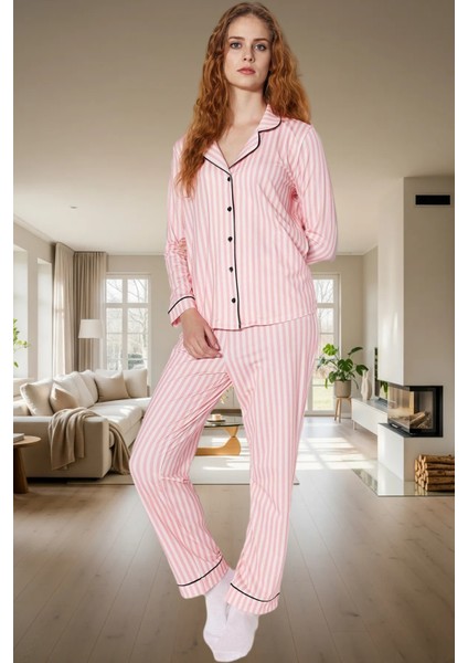 Ev Giyiminde Konfor ve Şıklık Çizgili Pijama Takımı Seçkin Malzeme Mükemmel Uyum fiyatları