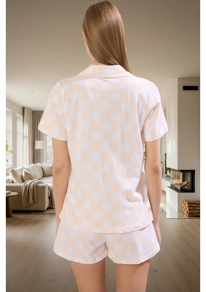 Yazlık Homewear Pijama Takımı Pamuklu Puantiyeli Kısa Kollu Regular Kalıp Profesyonel Görünüm modelleri