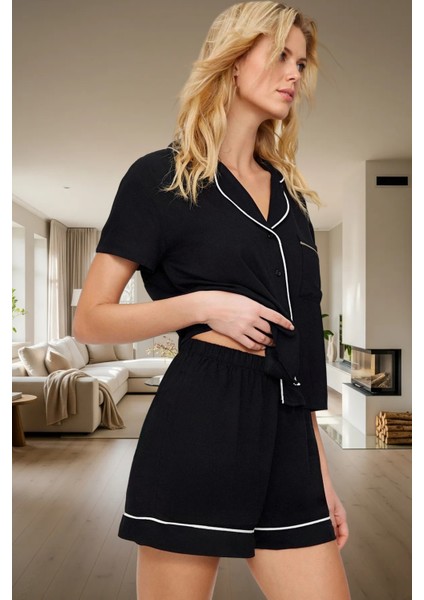 Viskoz Pijama Takımı Şortlu Rahat Nefes Alan Yazlık Homewear Kullanım Özel Tasarım fiyatları