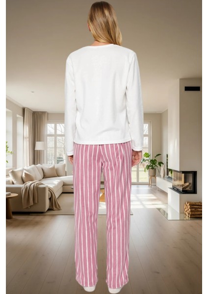 Çizgili Polar Pijama Takımı Kış Mevsimi Için Rahatlık ve Şıklık Konforlu Kesim Yüksek Kalite modelleri