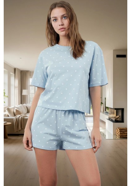 Puantiyeli Kalpli Pamuklu Pijama Takımı Rahatlık ve Şıklık Bir Arada Dayanıklı Malzeme fiyatları