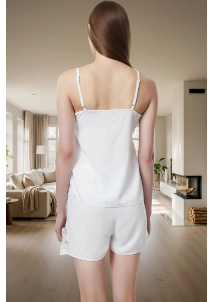 Rahat Yazlık Homewear Viskon Pijama Takımı Dantel Detay Ince Askılı Profesyonel Görünüm modelleri