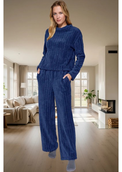 Çizgili Kışlık Pijama Takımı Rahat Wellsoft Kumaş 2'li Set ve Şık Premium Kalite fiyatları