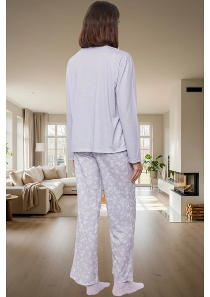 Evde Rahatlık %100 Pamuklu Pijama Takımı Çiçek Desenli Zarifane Tasarım Rahat ve Şık modelleri