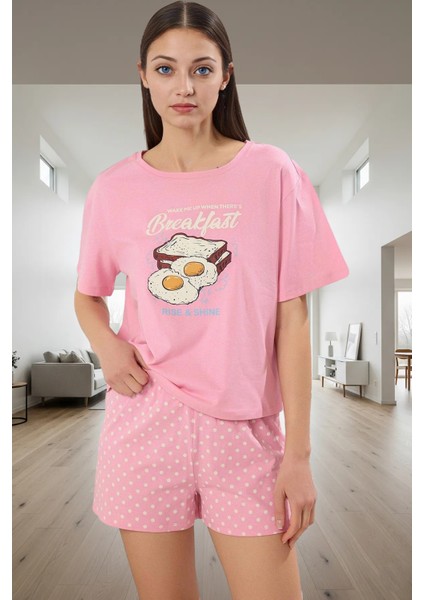 Rahat %100 Pamuklu Pijama Takımı Puantiyeli Desen Özenle Seçilmiş Konforlu Kesim Uzun Ömürlü