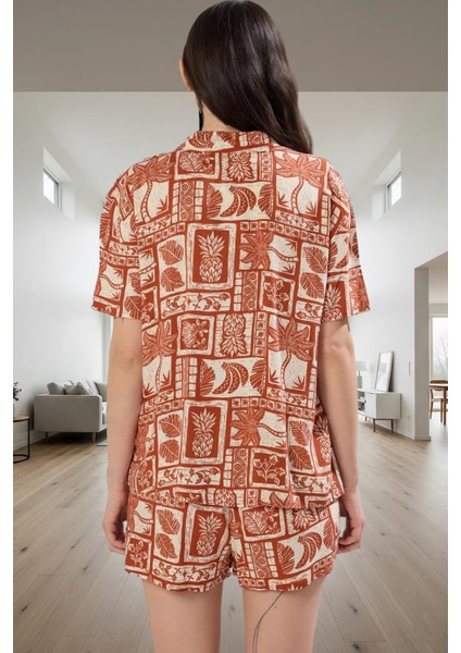 Rahat Shally Kumaştan Etnik Desenli Pijama Takımı Yaz Için Ideal Kaliteli Işçilik Dayanıklı Malzeme modelleri