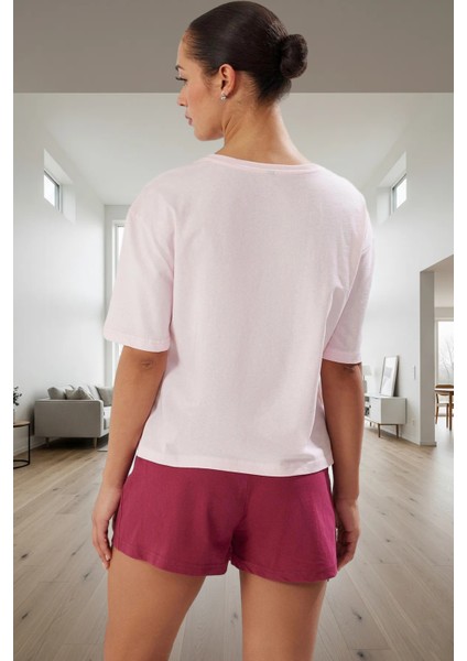 Yazlık %100 Pamuklu Pijama Takımı Kiraz Baskılı Şort ve Tişört Kaliteli Işçilik Şık Görünüm modelleri