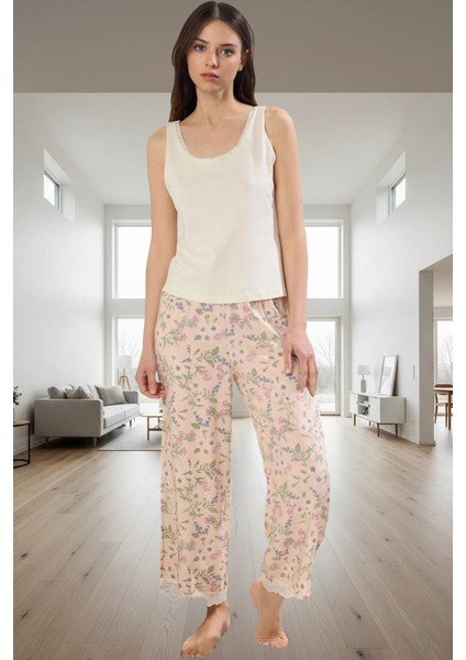 Viskon Örme Pijama Takımı Çiçek Desenli Rahat ve Şık Mükemmel Uyum Premium Kalite