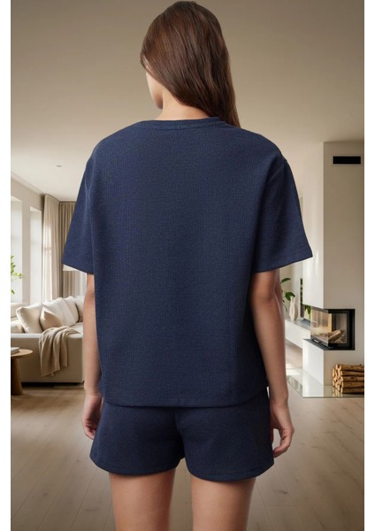 Yazlık Pijama Takımı Waffle Kumaş Örme Rahat Kalıp 2'li Mükemmel Uyum Konforlu Kesim modelleri