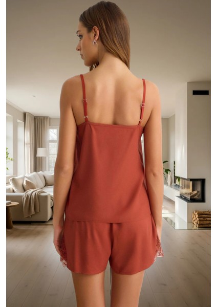 Rahat Yazlık Homewear Viskon Pijama Takımı Dantel Detay Ince Askılı Profesyonel Görünüm modelleri