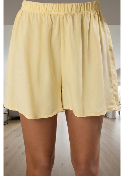 Rahat Viskon Pijama Takımı Bağlamalı Uzun Kollu Şortlu Homewear Kullanım modelleri