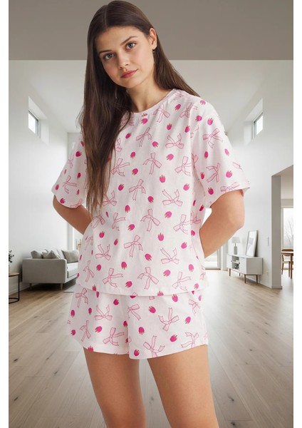 Rahat Homewear %100 Pamuk Yazlık Pijama Takımı Şortlu Uzun Ömürlü Modern Stil Günlük Kullanım Için