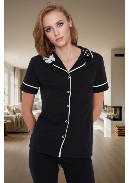 Pamuklu Kuzu Baskılı Pijama Takımı Regular Kalıp Uzun Paça Ömürlü Özel Tasarım fiyatları