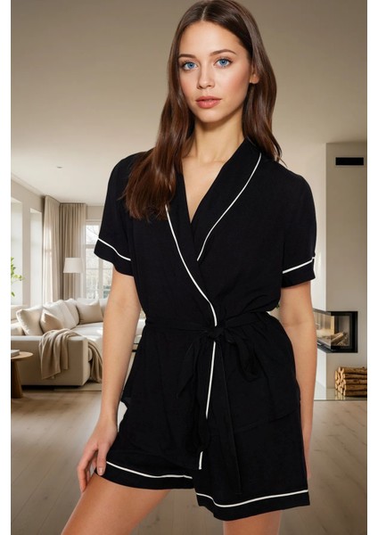 Dokuma Pijama Takımı 100% Viskoz Kısa Kollu Boru Paça Şort Premium Kalite Özel Tasarım