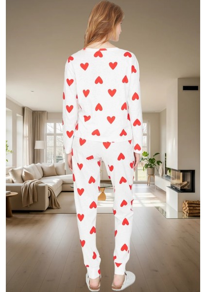 Kışlık Rahatlık 2'li Kalpli Örme Pijama Takımı %100 Pamuk Mükemmel Uyum Özenle Seçilmiş modelleri