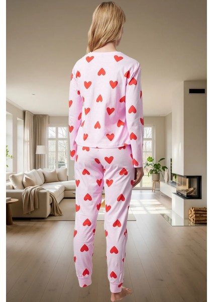 Kışlık Rahatlık 2'li Kalpli Örme Pijama Takımı %100 Pamuk Mükemmel Uyum Özenle Seçilmiş modelleri