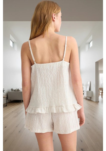 Crinkle Dokuma Pamuklu Pijama Takımı Yazın Rahatlığı Trend Tasarım Şık Görünüm modelleri