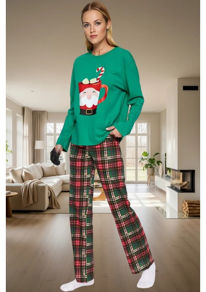 Rahat ve Sıcak Kışlık Pijama Takımı Yılbaşı Baskılı Pamuklu Konforlu Kesim Kullanım fiyatları