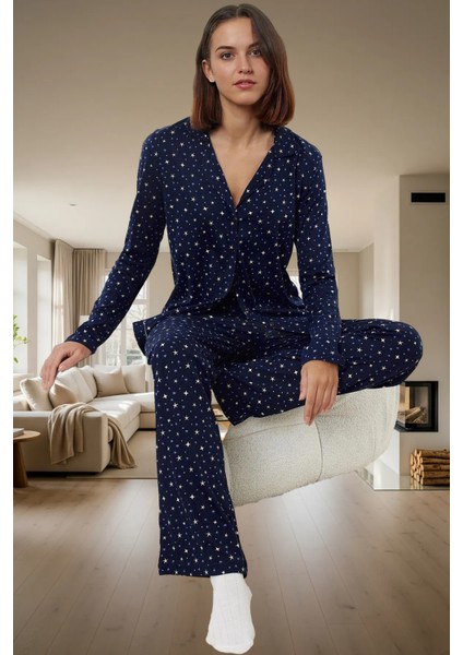 Kış Mevsimi Için %100 Pamuklu Örme Pijama Takımı Şık Görünüm Konforlu Kesim Yüksek Kalite fiyatları