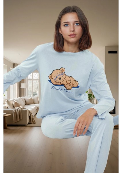 Homewear Koleksiyonu Rahat Pamuklu Pijama Takımı Uzun Kollu Geniş Paça Özenle Seçilmiş fiyatları