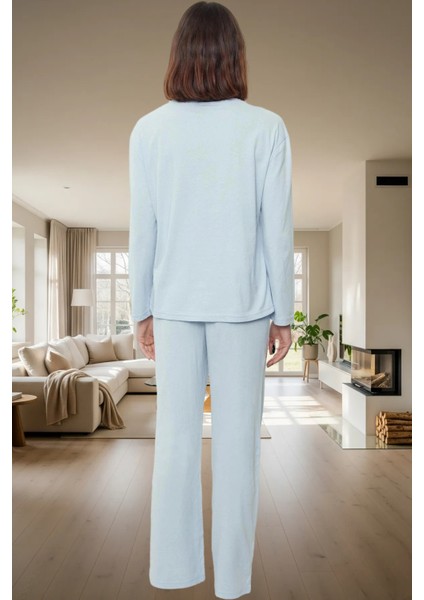 Homewear Koleksiyonu Rahat Pamuklu Pijama Takımı Uzun Kollu Geniş Paça Özenle Seçilmiş modelleri