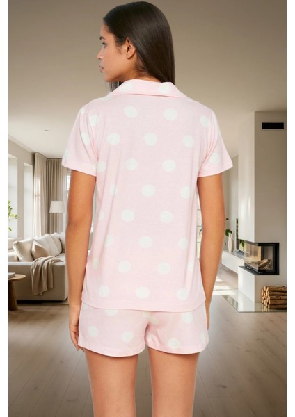 Yazlık Homewear Pijama Takımı Pamuklu Puantiyeli Kısa Kollu Regular Kalıp Profesyonel Görünüm modelleri