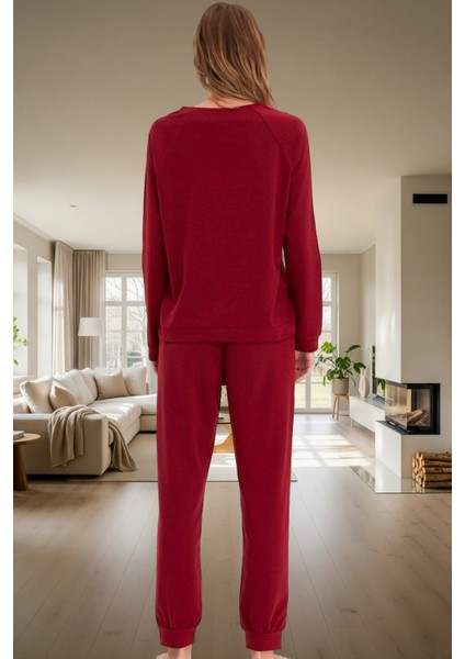 Kışlık Pijama Takımı Rahat Polyester Karışımlı 2'li Uzun Ömürlü Özel Tasarım Yüksek Kalite