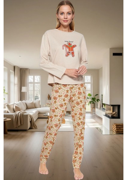 Yılbaşı Temalı %100 Pamuk Örme Pijama Takımı Kış Rahatlığı Için Mükemmel Seçim Günlük Kullanım fiyatları