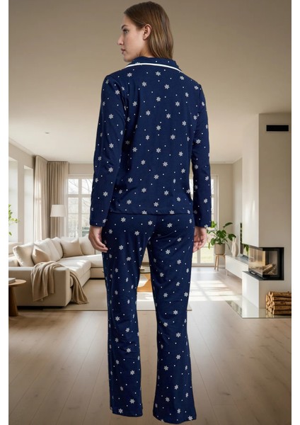 Rahat ve Şık Kışlık Pijama Takımı %100 Pamuk Regular Kalıp Boru Paça Trend Tasarım modelleri