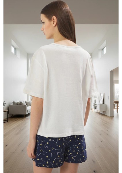 Homewear Pijama Takımı Yumuşak Pamuk Rahat Kalıp Galaksi Deseni Konforlu Kesim modelleri