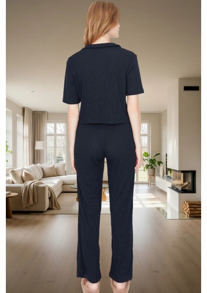 Ipliği Boyalı Örme Pijama Takımı Ayıcıklı Detay ve Regular Kalıp Profesyonel Görünüm Özel Tasarım modelleri