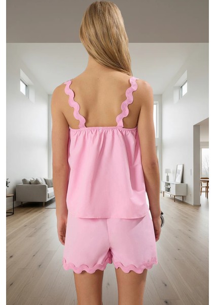 Şerit Detaylı Kolsuz Pamuklu Pijama Takımı Regular Yazlık Rahat Konforlu Kesim modelleri