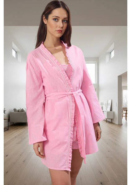 Evde Rahatlık %100 Pamuklu Pijama Takımı Boru Paça Şort Trend Tasarım