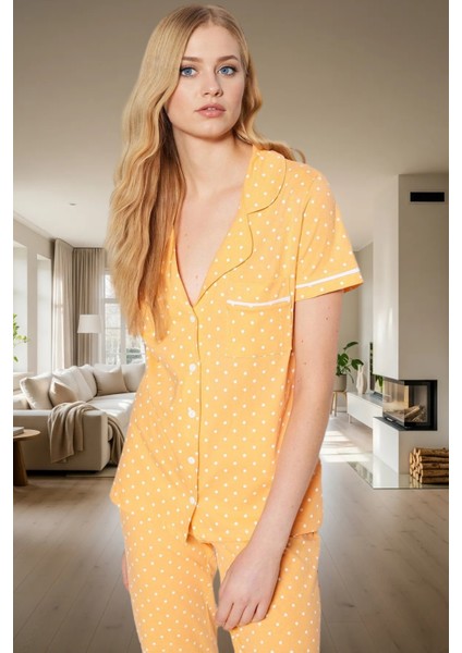 Regular Kalıp %100 Pamuk Biyeli Puantiyeli Pijama Takımı Seçkin Malzeme Rahat Kullanım Özel Tasarım fiyatları