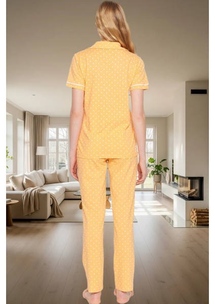 Regular Kalıp %100 Pamuk Biyeli Puantiyeli Pijama Takımı Seçkin Malzeme Rahat Kullanım Özel Tasarım modelleri