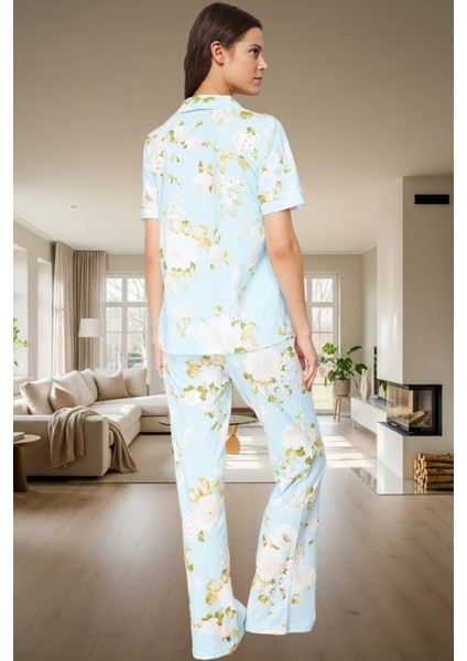 Örme Pijama Takımı %100 Pamuk Çiçek Desenli Rahat ve Şık Premium Kalite Özel Tasarım modelleri