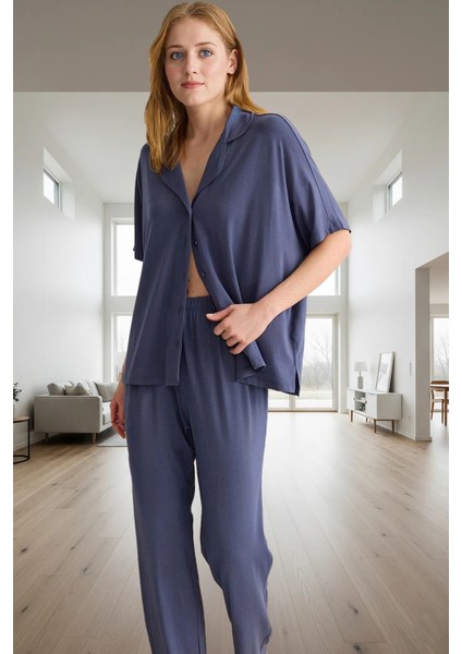 Örme Viskon Pijama Takımı Ev Konforu Için Mükemmel Seçim Uzun Ömürlü Trend Tasarım Zarifane fiyatları