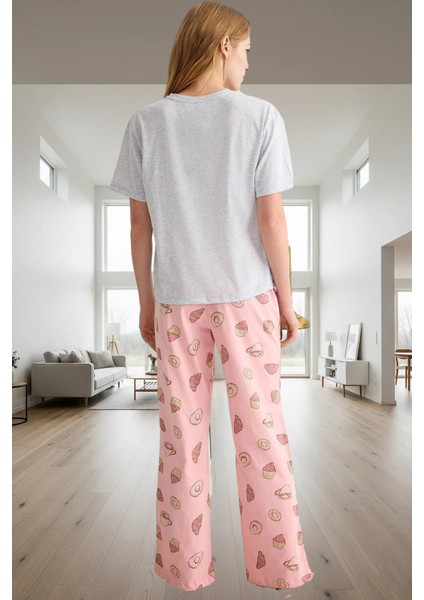 Melanj Baskılı Örme Pijama Takımı Ev Konforu Için Özenle Seçilmiş Yüksek Kalite Şık Görünüm modelleri