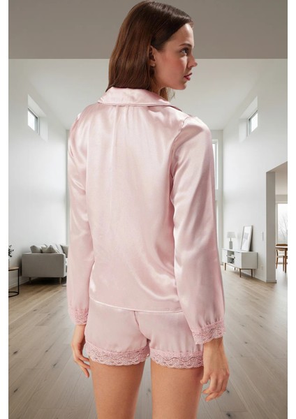 Dantel Detaylı Homewear Pijama Takımı Regular Fit Saten Kumaş Premium Kalite Rahat ve Şık modelleri