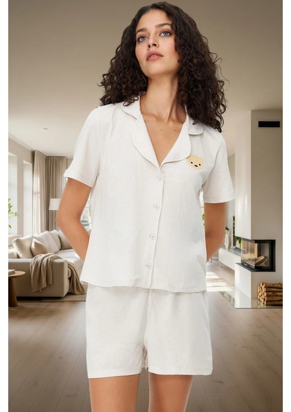 Yazlık Örme Pijama Takımı Kısa Kollu Regular Kalıp Ayıcıklı Dayanıklı Malzeme Yüksek Kalite fiyatları