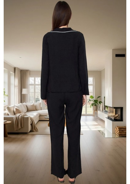 Rahat Viskon Pijama Takımı; Renk Uzun Kollu Boru Paça Ömürlü Özenle Seçilmiş modelleri